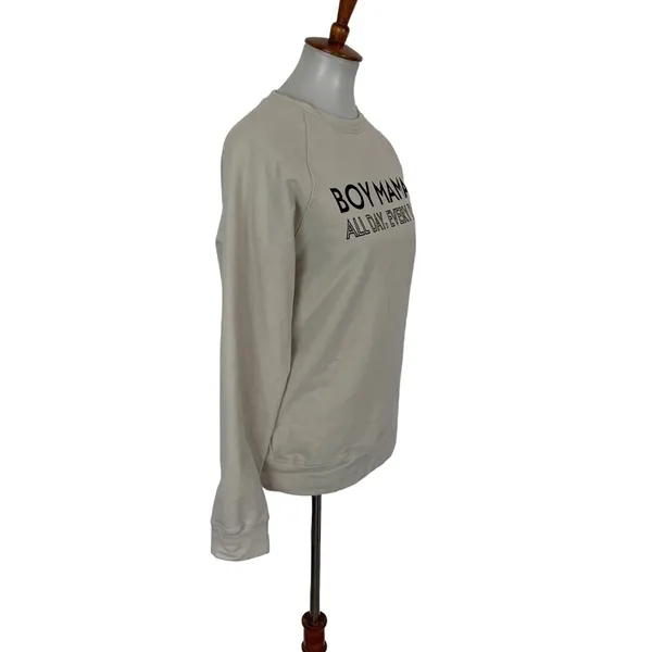 Sheshow Sweater Medium Ivory Bow Mama Graphic Crewneck Cozy Casual‎ - Image 4