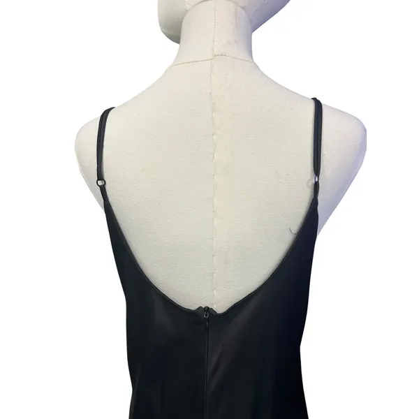 Vtg Kirna Zabete Luxury Stretch Silk Charmeuse Slip Maxi Dress Y2K Tulip Hem USA - Image 9