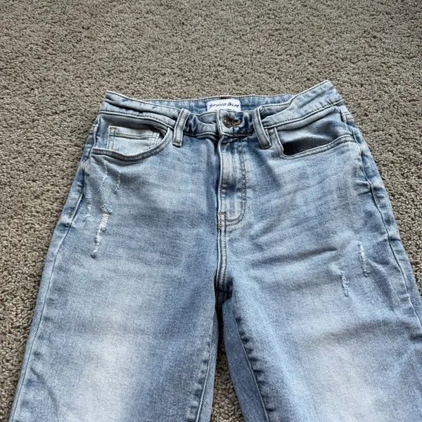 Studio Blue Straight Leg Light Wash Jeans Size 27 Flaws - Image 7