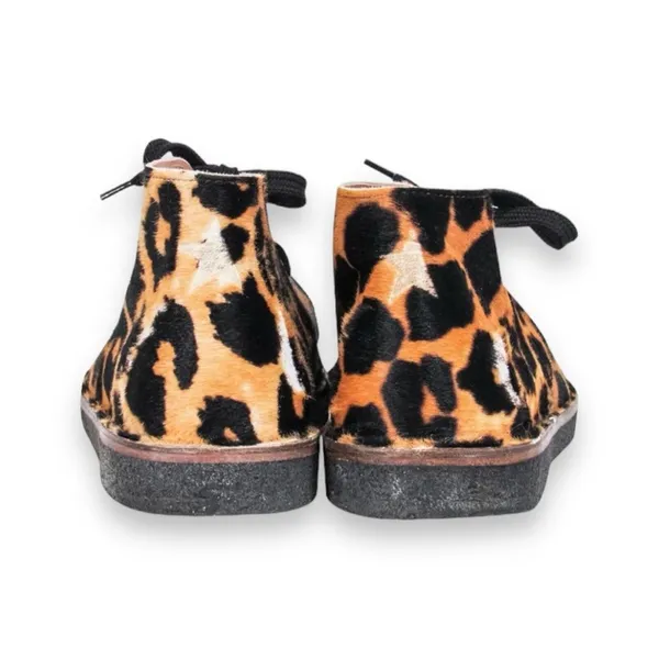 Golden Goose Leopard Pony Hair Chukka Boots‎ Womens 38 Lace Up Italy Distressed - Image 4