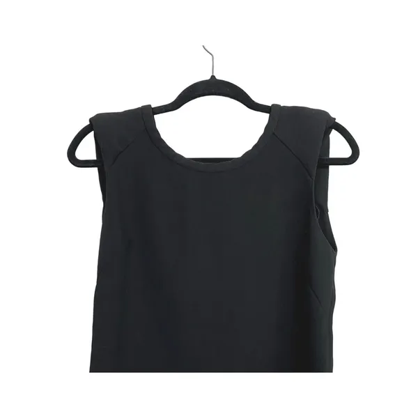 ZARA Perfect Sleeveless Lightweight Blouse Open V Neck Key Hole Back Small Black - Image 3