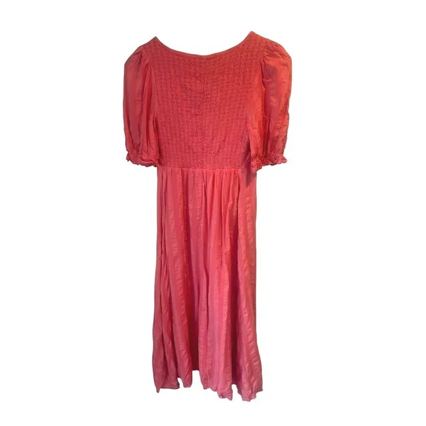 The Nines by HATCH Midi Dress Womens XS Pink Maternity Smocked Boho Cottage - Image 4