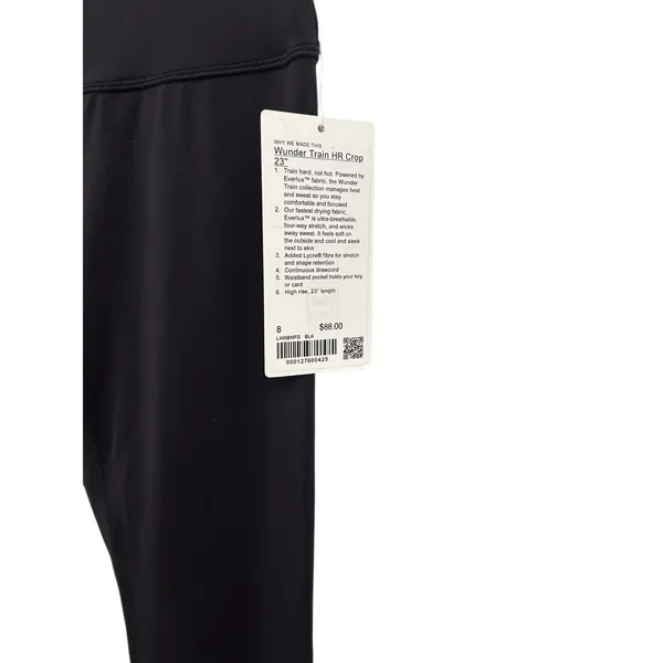 Lululemon Wunder Train Black High-Rise Crop 23" Tights/Leggings Size 8 NWT - Image 8