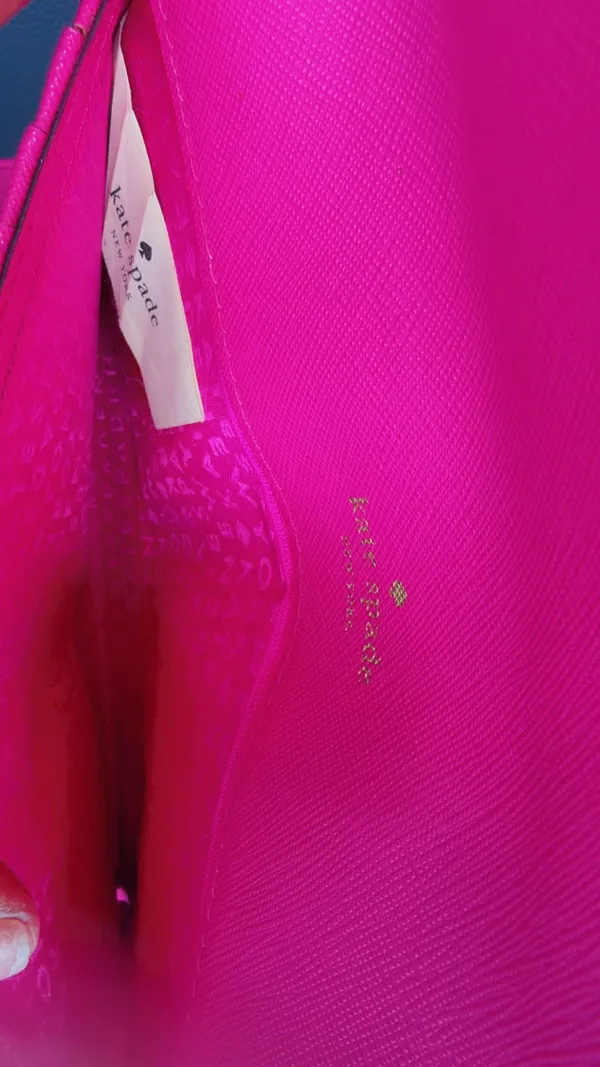 Kate Spade Hot Pink Leather Continental Wallet - Image 4