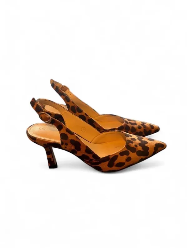 Leopard Print Kitten Heels Brown Size 7 - Image 4
