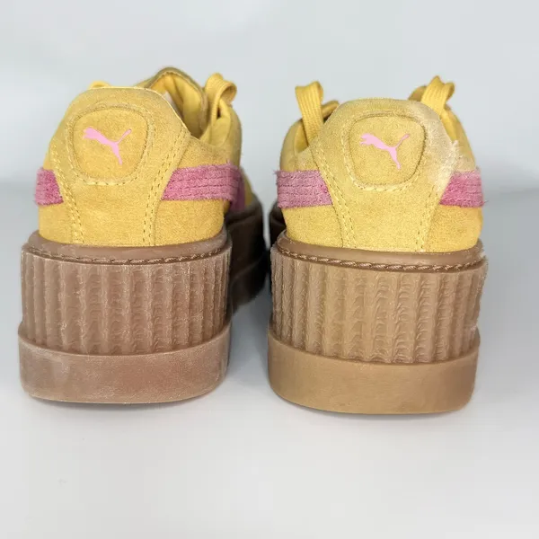 Puma Fenty Cleated Creeper Suede Platform Sneakers Yellow Women 5.5 / Youth 4 - Image 5