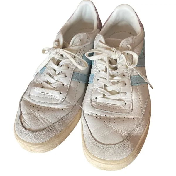 Gola Falcon White Blue Lavender Leather Classic Sneakers size 10 - Image 5