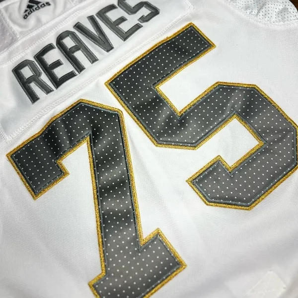 Adidas Vegas Golden Knights Reaves 75 Authentic Jersey Fight Strap Womens M Whit - Image 9