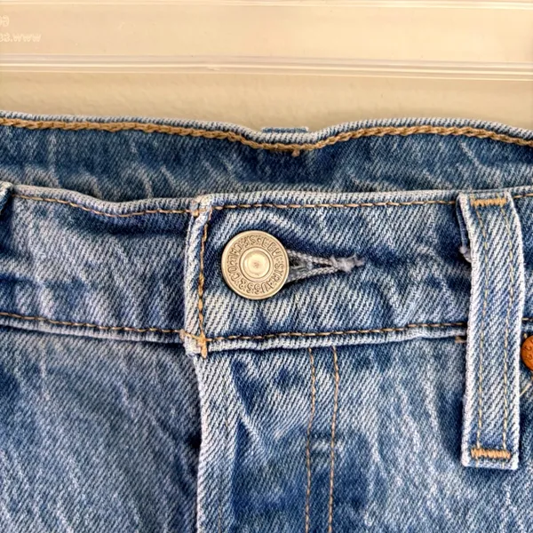Levis 501 S High Rise Skinny Jeans Light Wash Raw Hem‎ Button Fly Denim 31x28 - Image 4