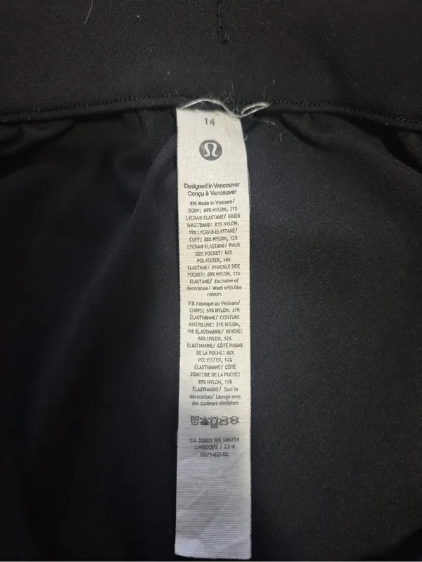 Lululemon women’s black stretch high rise workout lounge jogger pants size 14 - Image 2