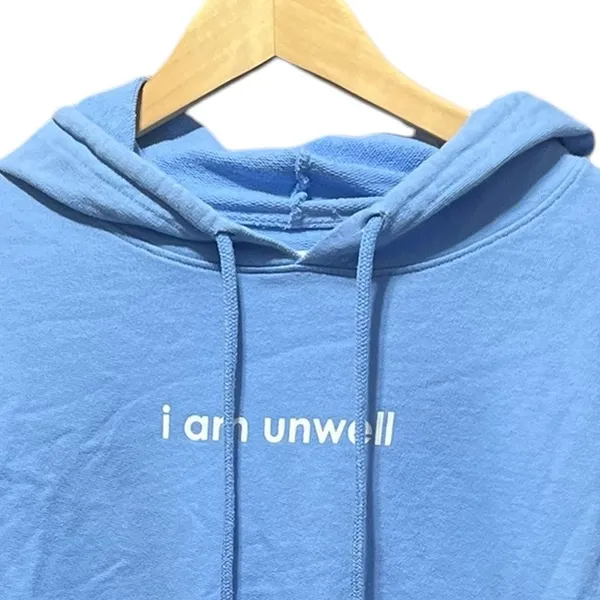 Barstool Chicks Barstool‎ Sports Blue Crop I am Unwell Call Her daddy Hoodie - Image 4