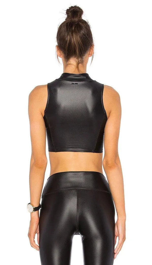 Revolve Ren black zippered sleeveless crop top NWT - Image 3