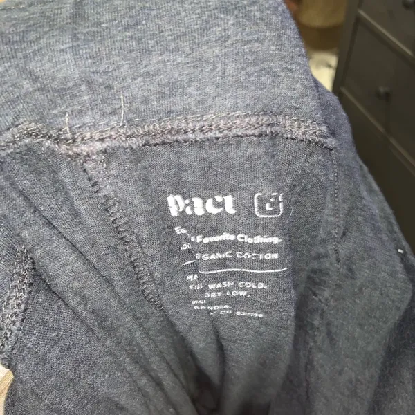Pact Dark Gray Organic Cotton high rise lounge pants pj cozy casual fall - Image 3