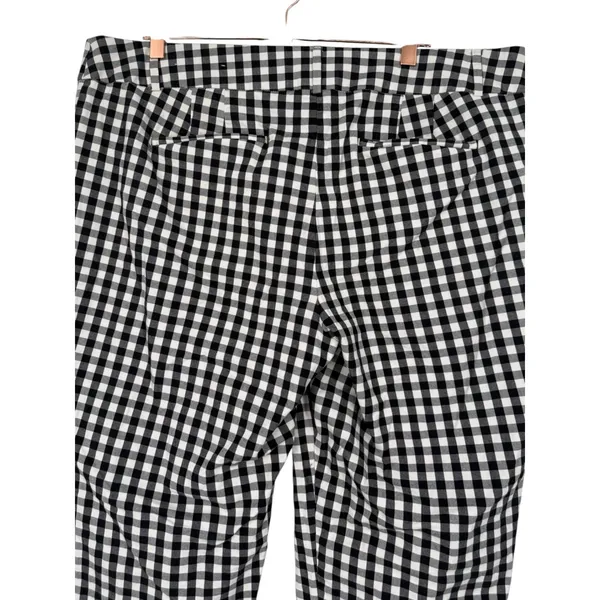 Ann Taylor Women's Curvy Gingham Cropped Pants Black White Check Size 16 Preppy - Image 7