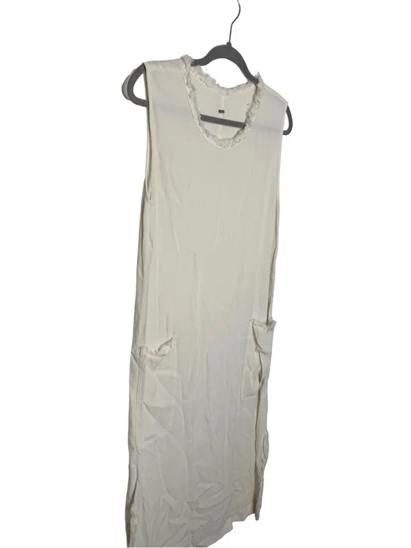 🤍 Raquel Allegra Style Gauze Pocket Midi Dress Sleeveless Raw Hem Small‎ 🤍 - Image 3