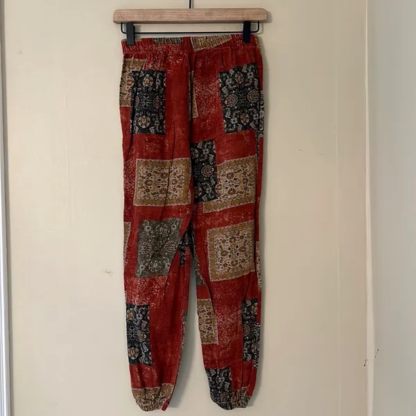 Patchwork graphic bohemian Harem pants Red Size XS - Image 2