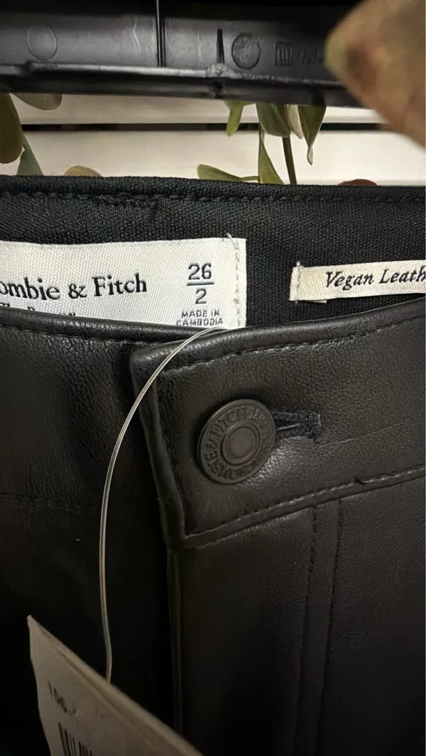 Abercrombie & Fitch Black Vegan Leather Pants - Image 5