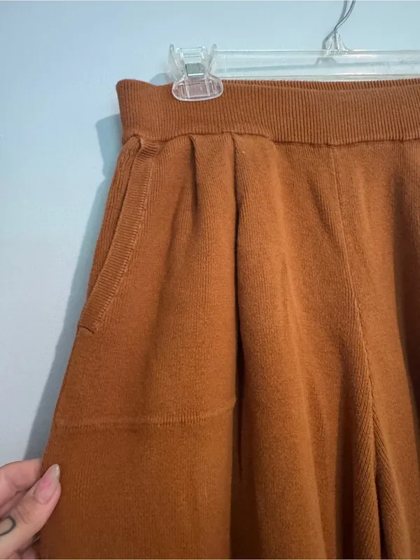 Rusty Orange Cozy Knit oversized Jogger Pants - Image 4