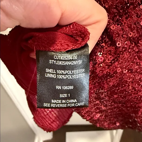 Trixxi Burgundy Sequin Wrap Dress Size 1 NWT Party Holiday‎ Cocktail Glam - Image 7