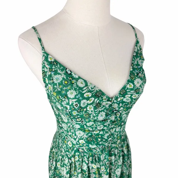 Free People Ready Or Not Floral Maxi Slip Dress Green Size Small - Image 5
