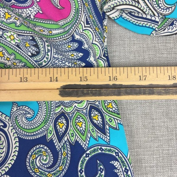Jude Connally Paisley Print Shift Dress 3/4 Sleeve Multicolor Women's Small - Image 6