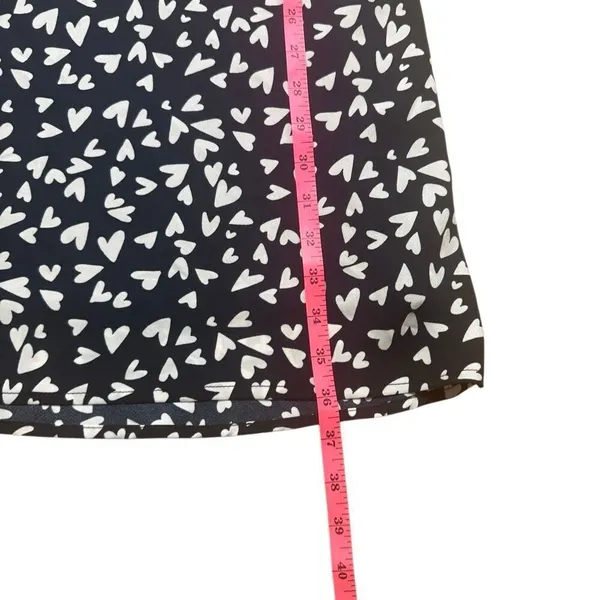 Abercrombie & Fitch Julia Heart Print Valentines Slip Mini Dress Small Black - Image 5