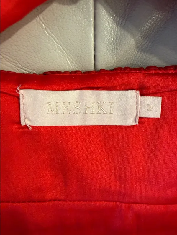 Meshki Crop Top Satin Red - Image 4