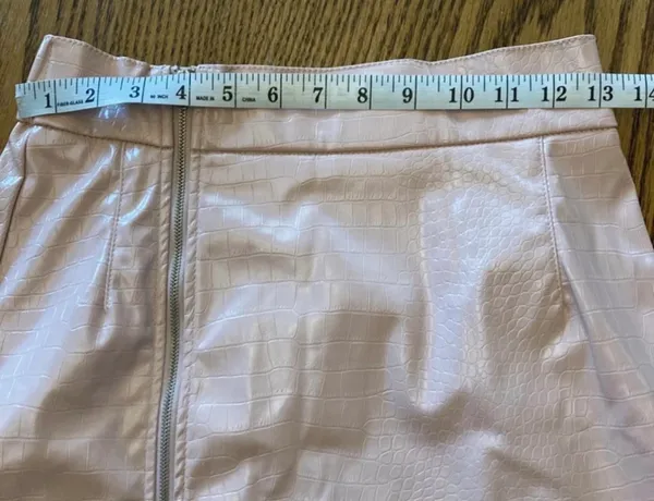 Like An Angel Skirt Womens Small Faux Leather Elastic & Zipper Pink - Image 5