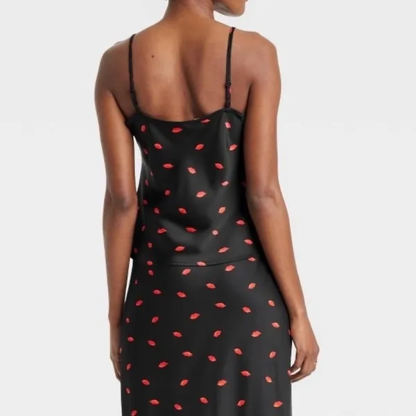 A New Day Women Black Red Lips Print Cami Tank Top Size XS‎ - Image 5