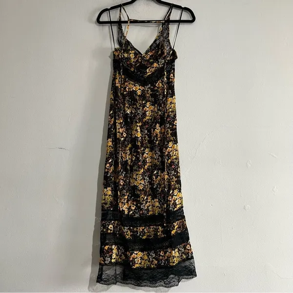 Urban Outfitters Lexi Lace Floral Midi Dress Slit Cut Out Whimsigoth Fairy Boho - Image 7