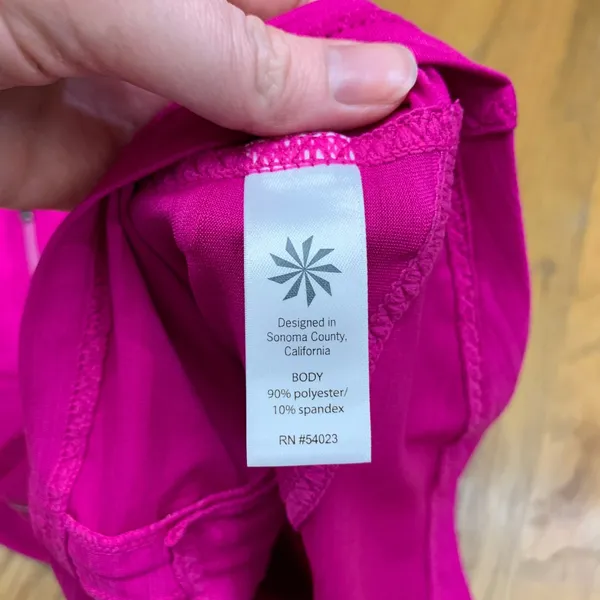 Athleta Womens XXS Pink Half Zip Athletic Tank Top Ruched Back 305922 Magenta‎ - Image 6