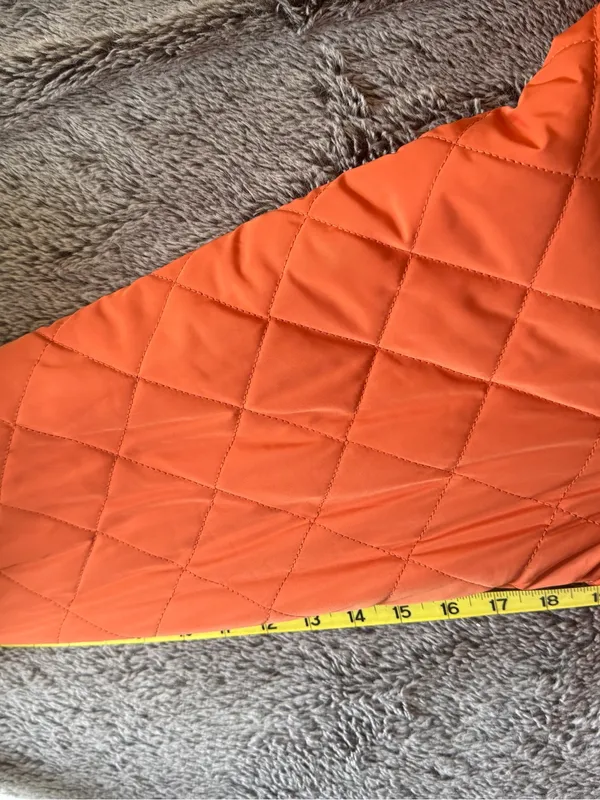 Universal Standard Reversible‎ Quilted Long Coat Brown Orange Hooded Parka Small - Image 10