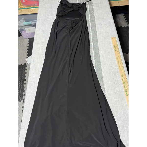 Womens‎ Black One Shoulder Evening Gown Maxi Dress Cutout Back Small - Image 5