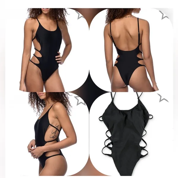 NWOT Byrds of Paradise Cut out bathing‎ suit black XS - Image 2