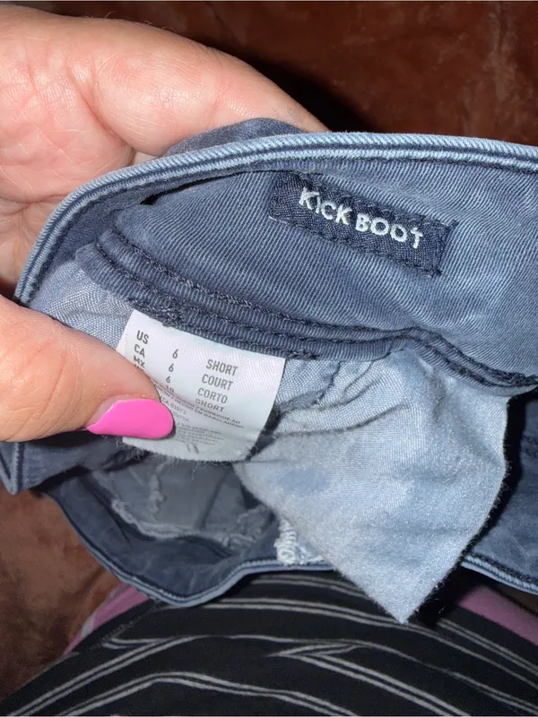 American Eagle Kick Boot Stretch Pants Blue Size 6 Short - Image 6