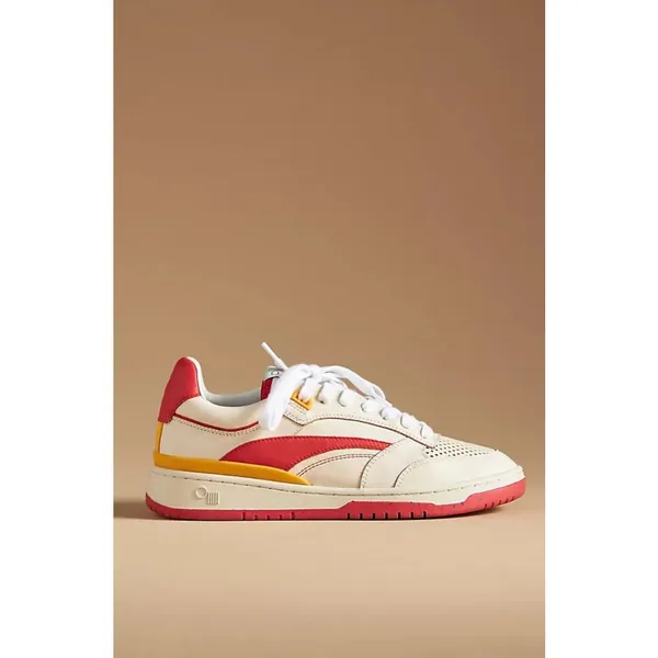 Oncept Preston Retro Leather Sneaker White Red Yellow Sz 7 NWT‎ - Image 7
