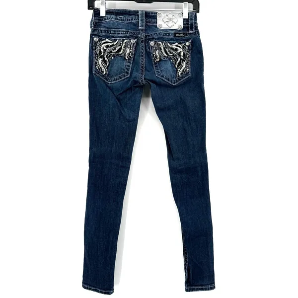 Miss Me Size 25 x 31 Blue‎ Jeans Denim Pants Signature Skinny Style Embellished - Image 2