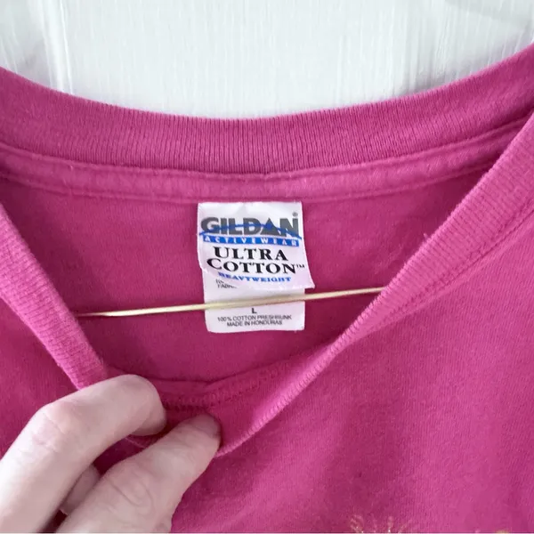 Vintage 90’s BUSCH GARDENS Tampa Fl Pink Short Sleeve Tee - LARGE - Image 4