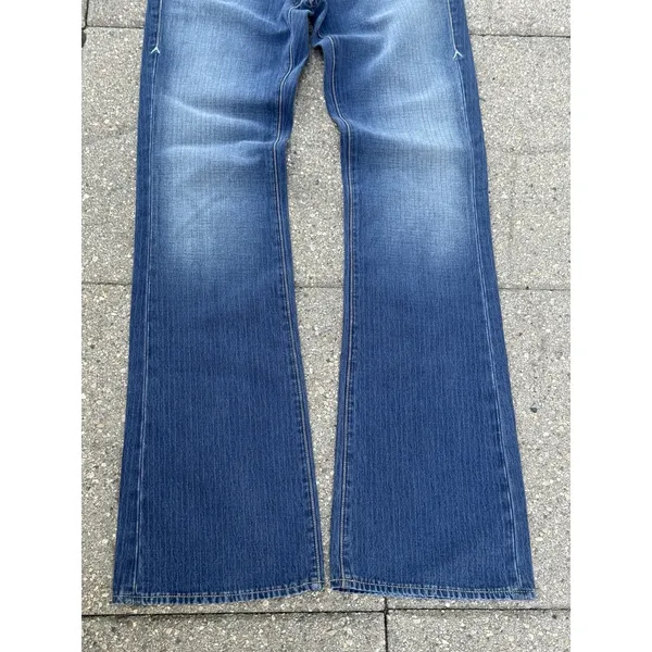 Agave Nectar Sirena Striped Flare Jeans Womens Size 27 Low Rise Denim Y2K USA - Image 4