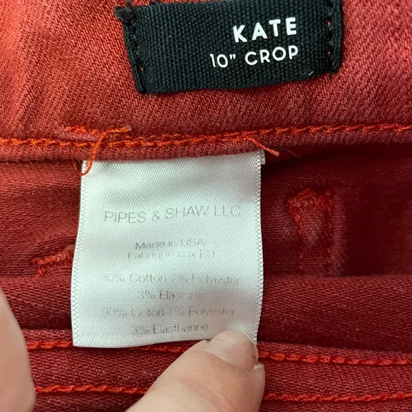 Veronica Beard Kate Crop Jeans Size 25 Red Burnt Fall - Image 4