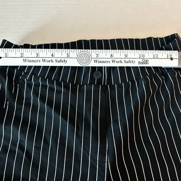 Yogipace Black and White Striped Women's Pants work/yoga pull on straight leg - Image 11