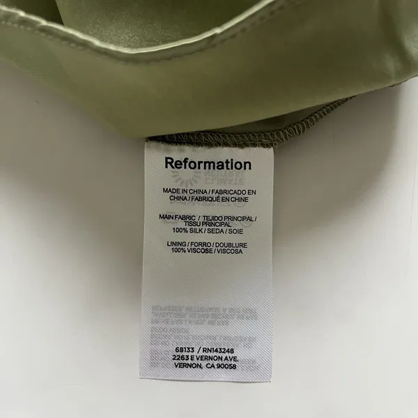 NWT Reformation Amelia Silk Dress Size 2 - Image 7