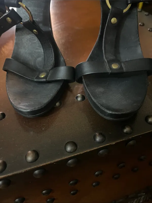 Gucci wood leather strappy sandals - Image 5