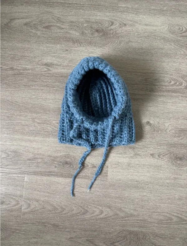 Handmade Blue Crochet Balaclava - Image 2