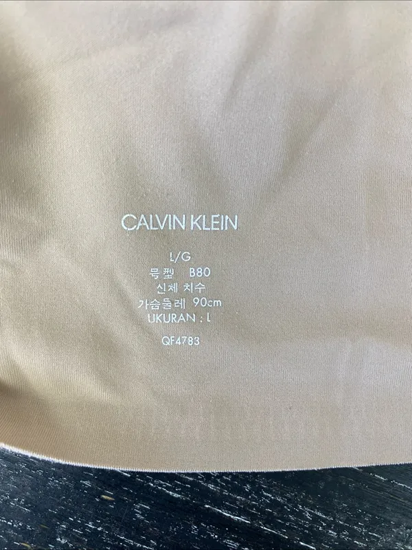 Calvin Klein Nude Seamless Wire Free Bralette Bra L - Image 4