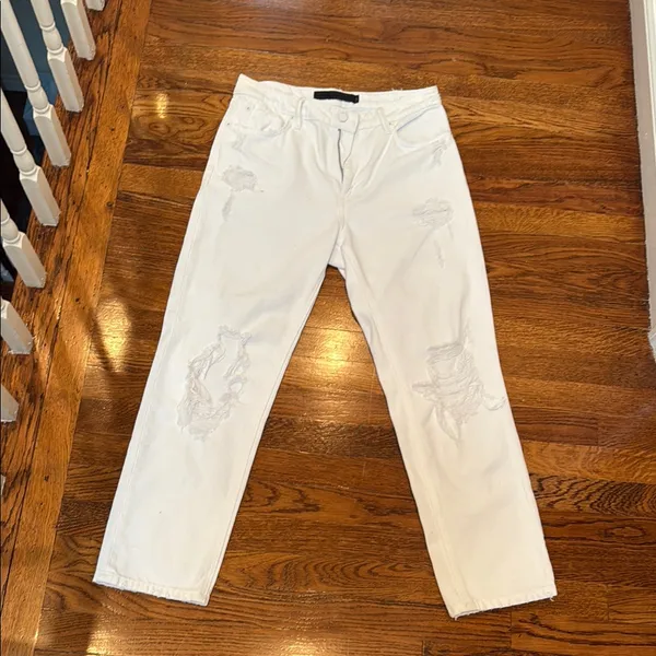 Alexandra wang denim white distressed jean pant 29 cult - Image 4