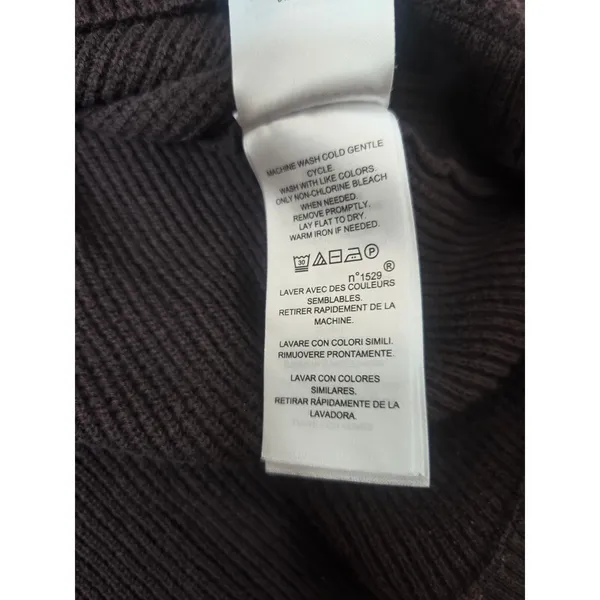 Lauren Ralph Lauren Women’s M Brown Waffle Weave Turtleneck Long Sleeve Shirt - Image 6