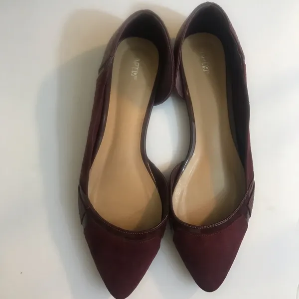 APT.9 Swiss Wine pointy flats suede/croc/patent - Image 2