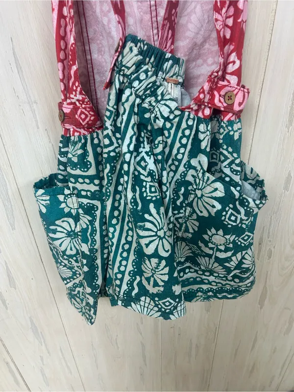 Free People Palm Bay Tropical Bandana Print Shortalls Romper medium NWOT - Image 7