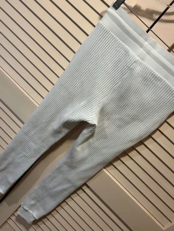 THE RANGE Primary Rib Jogger Sweatpants in White Women’s Size Small - Image 3